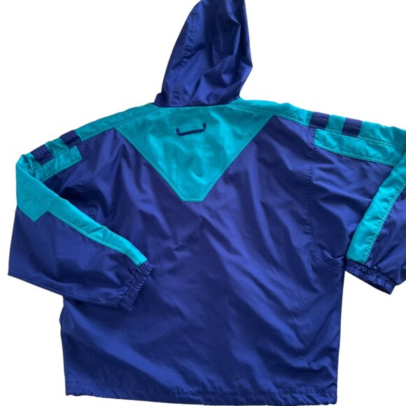 NILS Vintage Ski Jacket 1/2 Zip/Snap Pullover Hooded Windbreaker Size Large - Picture 9 of 12